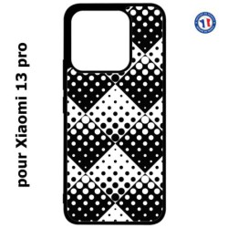 Coque pour Xiaomi 13 Pro - motif géométrique pattern noir et blanc - ronds carrés noirs blancs