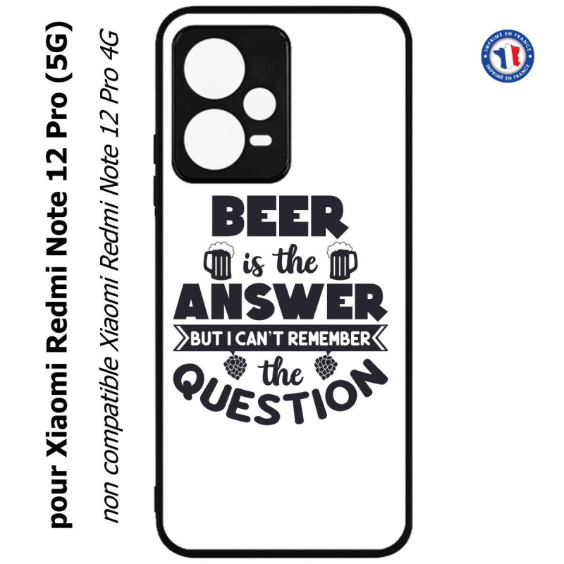 Coque pour Xiaomi Redmi Note 12 Pro (5G) - Beer is the answer Humour Bière