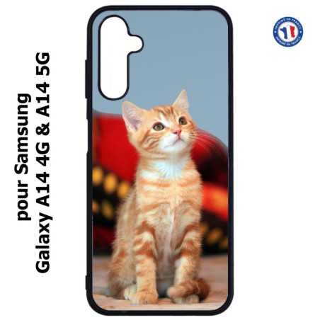 Coque pour Samsung Galaxy A14-4G & A14-5G - Adorable chat - chat robe cannelle