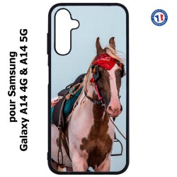 Coque pour Samsung Galaxy A14-4G & A14-5G - Coque cheval robe pie - bride cheval