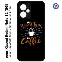 Coque pour Xiaomi Redmi Note 12 (5G) - My Blood Type is Coffee - coque café