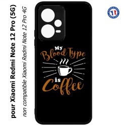 Coque pour Xiaomi Redmi Note 12 Pro (5G) - My Blood Type is Coffee - coque café