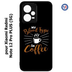 Coque pour Xiaomi Redmi Note 12 Pro PLUS (5G) - My Blood Type is Coffee - coque café