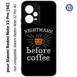 Coque pour Xiaomi Redmi Note 12 Pro (5G) - Nightmare before Coffee - coque café