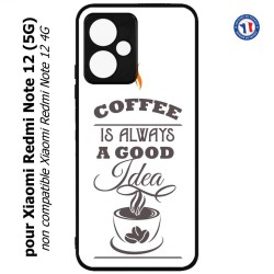Coque pour Xiaomi Redmi Note 12 (5G) - Coffee is always a good idea - fond blanc