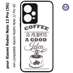 Coque pour Xiaomi Redmi Note 12 Pro (5G) - Coffee is always a good idea - fond blanc