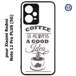 Coque pour Xiaomi Redmi Note 12 Pro PLUS (5G) - Coffee is always a good idea - fond blanc