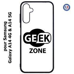 Coque pour Samsung Galaxy A14-4G & A14-5G - Logo Geek Zone noir & blanc
