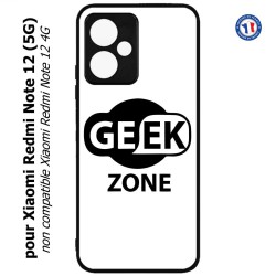 Coque pour Xiaomi Redmi Note 12 (5G) - Logo Geek Zone noir & blanc