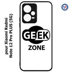 Coque pour Xiaomi Redmi Note 12 Pro PLUS (5G) - Logo Geek Zone noir & blanc