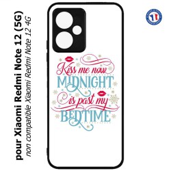 Coque pour Xiaomi Redmi Note 12 (5G) - Kiss me now Midnight is past my Bedtime amour embrasse-moi