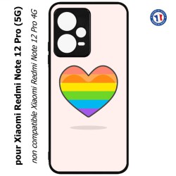Coque pour Xiaomi Redmi Note 12 Pro (5G) - Rainbow hearth LGBT - couleur arc en ciel Coeur LGBT