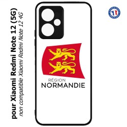 Coque pour Xiaomi Redmi Note 12 (5G) - Logo Normandie - Écusson Normandie - 2 léopards