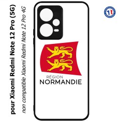 Coque pour Xiaomi Redmi Note 12 Pro (5G) - Logo Normandie - Écusson Normandie - 2 léopards