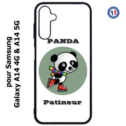 Coque pour Samsung Galaxy A14-4G & A14-5G - Panda patineur patineuse - sport patinage