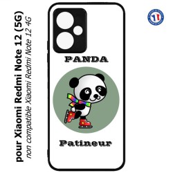 Coque pour Xiaomi Redmi Note 12 (5G) - Panda patineur patineuse - sport patinage