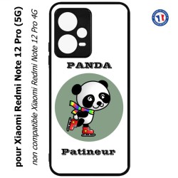 Coque pour Xiaomi Redmi Note 12 Pro (5G) - Panda patineur patineuse - sport patinage