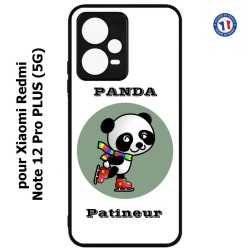 Coque pour Xiaomi Redmi Note 12 Pro PLUS (5G) - Panda patineur patineuse - sport patinage