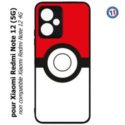 Coque pour Xiaomi Redmi Note 12 (5G) - rond noir sur fond rouge et blanc