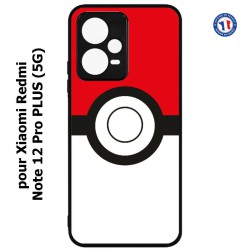 Coque pour Xiaomi Redmi Note 12 Pro PLUS (5G) - rond noir sur fond rouge et blanc