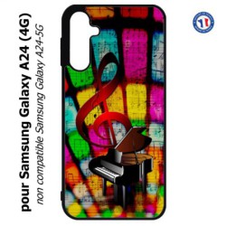 Coque pour Samsung Galaxy A24 (4G) -  clé de sol piano - solfège - musique