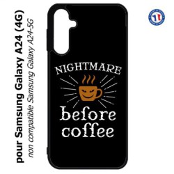 Coque pour Samsung Galaxy A24 (4G) -  Nightmare before Coffee - coque café