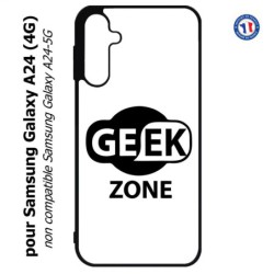 Coque pour Samsung Galaxy A24 (4G) -  Logo Geek Zone noir & blanc