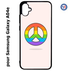 Coque pour Samsung Galaxy A04e -  Peace and Love LGBT - couleur arc en ciel