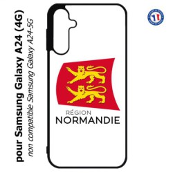 Coque pour Samsung Galaxy A24 (4G) -  Logo Normandie - Écusson Normandie - 2 léopards