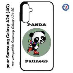 Coque pour Samsung Galaxy A24 (4G) -  Panda patineur patineuse - sport patinage