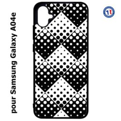 Coque pour Samsung Galaxy A04e -  motif géométrique pattern noir et blanc - ronds carrés noirs blancs
