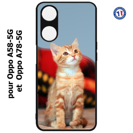 Coque pour Oppo A58-5G / Oppo A78-5G -  Adorable chat - chat robe cannelle