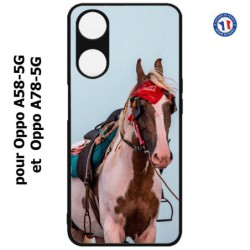 Coque pour Oppo A58-5G / Oppo A78-5G -  Coque cheval robe pie - bride cheval
