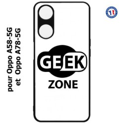 Coque pour Oppo A58-5G / Oppo A78-5G -  Logo Geek Zone noir & blanc