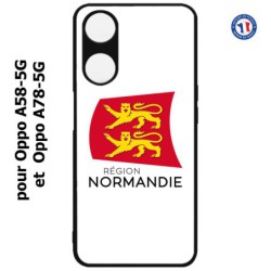 Coque pour Oppo A58-5G / Oppo A78-5G -  Logo Normandie - Écusson Normandie - 2 léopards