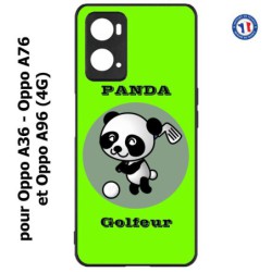 Coque pour Oppo A36 / A76 / A96 (4G) -  Panda golfeur - sport golf - panda mignon