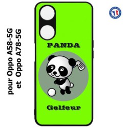 Coque pour Oppo A58-5G / Oppo A78-5G -  Panda golfeur - sport golf - panda mignon