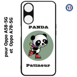 Coque pour Oppo A58-5G / Oppo A78-5G -  Panda patineur patineuse - sport patinage