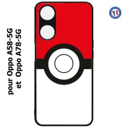 Coque pour Oppo A58-5G / Oppo A78-5G -  rond noir sur fond rouge et blanc