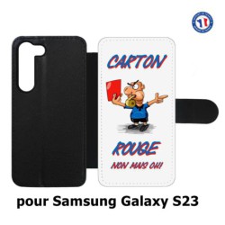 Etui cuir pour Samsung Galaxy S23 Arbitre Carton Rouge