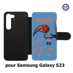 Etui cuir pour Samsung Galaxy S23 fan Basket