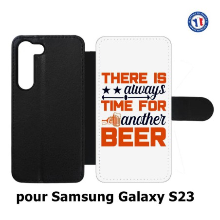 Etui cuir pour Samsung Galaxy S23 Always time for another Beer Humour Bière