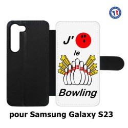 Etui cuir pour Samsung Galaxy S23 J'aime le Bowling