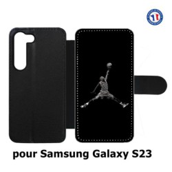 Etui cuir pour Samsung Galaxy S23 Michael Jordan 23 shoot Chicago Bulls Basket