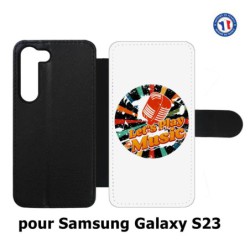 Etui cuir pour Samsung Galaxy S23 coque thème musique grunge - Let's Play Music