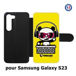 Etui cuir pour Samsung Galaxy S23 PANDA BOO© DJ music - coque humour