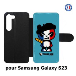 Etui cuir pour Samsung Galaxy S23 PANDA BOO© Français béret baguette - coque humour