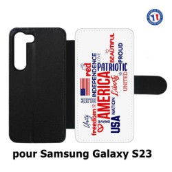 Etui cuir pour Samsung Galaxy S23 USA lovers - drapeau USA - patriot