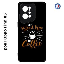 Coque pour Oppo Find X5 My Blood Type is Coffee - coque café