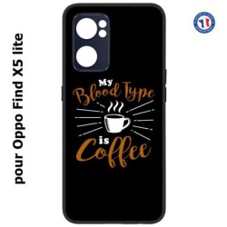 Coque pour Oppo Find X5 lite My Blood Type is Coffee - coque café